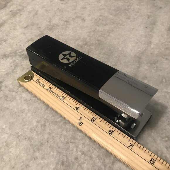 Boston 20 Hunt Stapler Texaco Logo Black Chrome Desktop Metal Made in USA Office - Picture 8 of 8